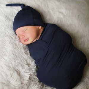 Milkmaid Goods Navy Swaddle and Hat Set